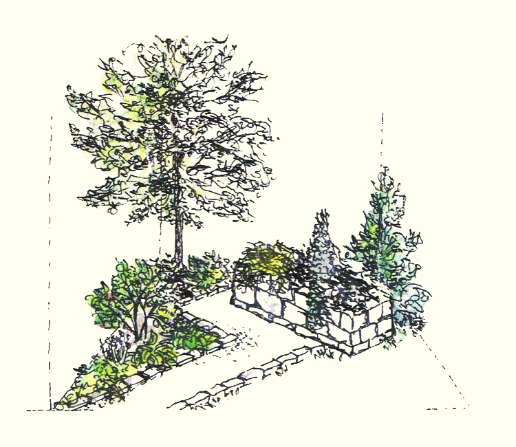 Gartengestaltung Libelle - Isabella Pfenning - Gartenplanung - Gartenteilgestaltung - 3d Ansicht