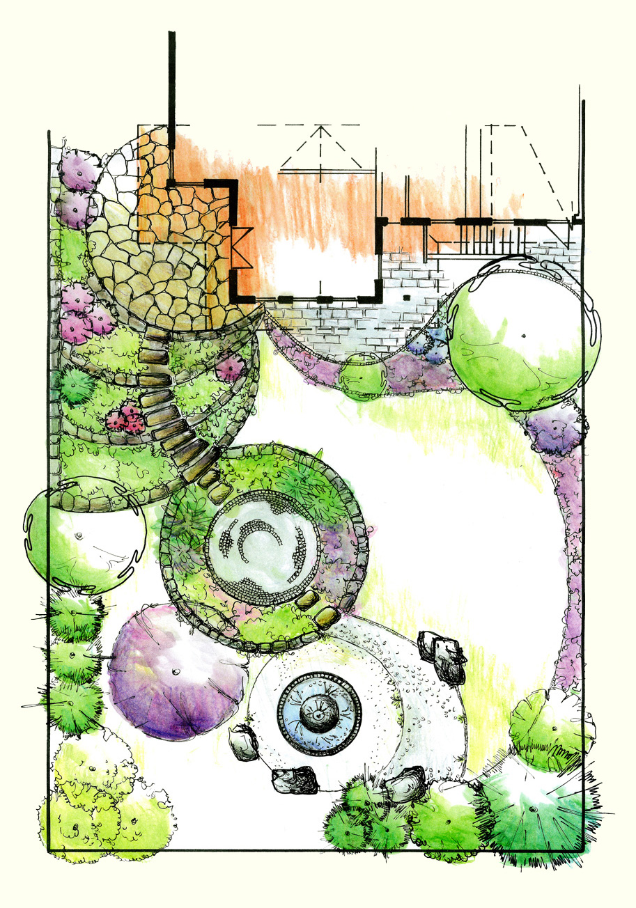 Gartengestaltung Libelle - Isabella Pfenning - Gartenplanung - Steingarten