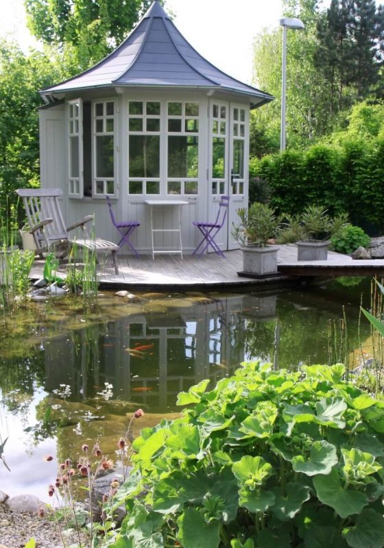 Gartengestaltung Libelle - Isabella Pfenning - Garten mit Pavillon und Zierteich